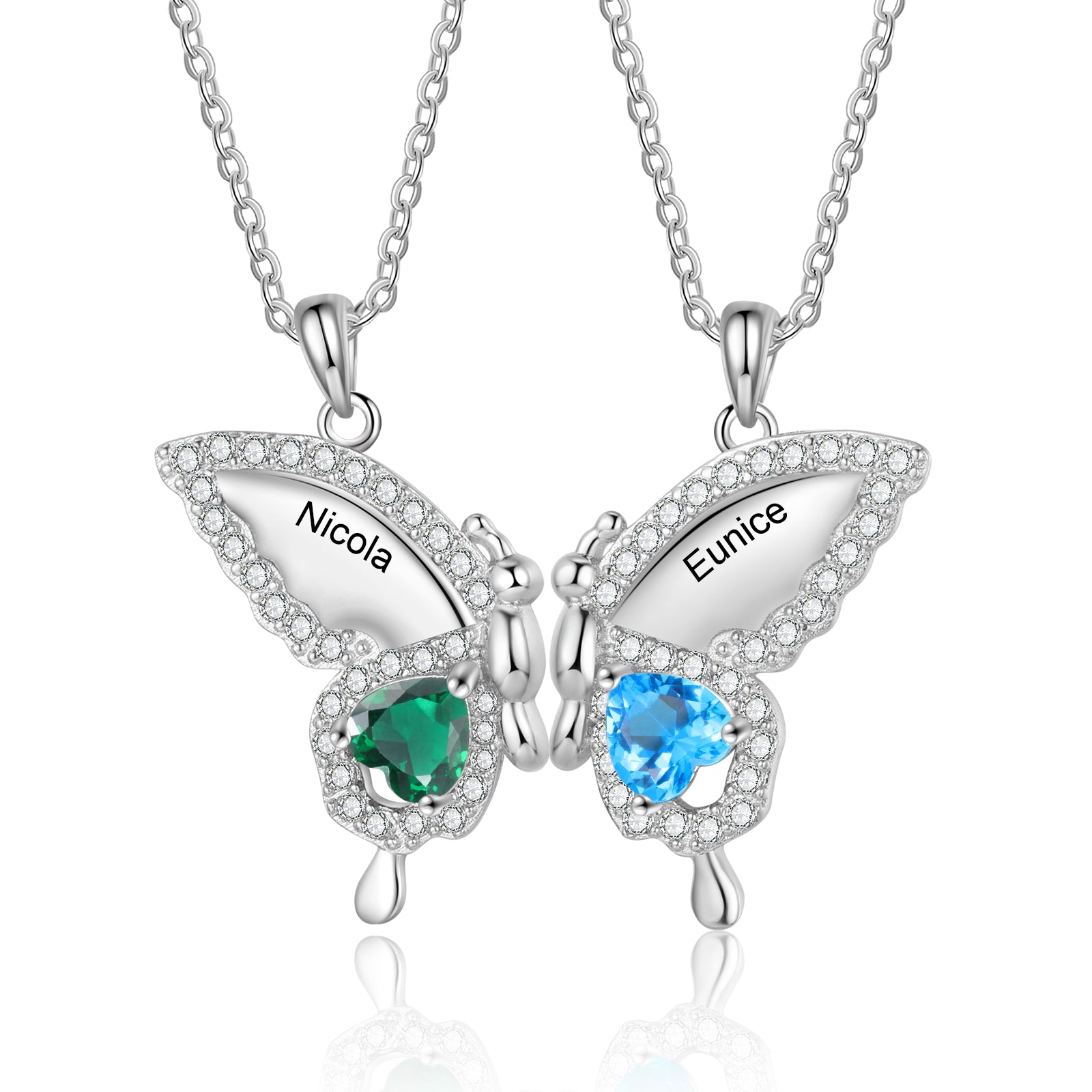 Custom Birthstone Butterfly Necklace